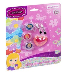 Набор детской декор., косметики Bondibon Eva Moda, CRD 14,5х2,5х28 см; блеск для губ -3шт.(6г) / блеск для губ -1шт.(2г) / аппликатор с кисточкой 2шт.,арт.J-534.