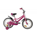 Велосипед NOVATRACK 16" NOVARA алюм., розовый, пер.руч., зад.нож. тормоз, короткие крылья, полная за