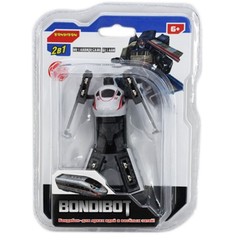 Трансформер 2в1 BONDIBOT Bondibon, мет. детали, CRD pvc 18,6x13,5x5,2 см, робот-соврем.локомотив, цвет белый.