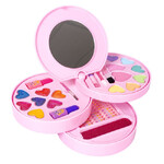 Набор детской декор., косметики Bondibon Eva Moda, BOX 35х29х8,5 см; косметичка-диск; тени для век - 7шт.(7г) / румяна -2шт.(4г) / губная помада -3шт.(1,8г) / блеск для губ-7шт.(5г) / лак для ногтей -2шт.(10мл) / наклейка для ногтей- 1шт. / пилочка для но