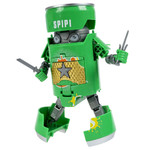 Трансформер банка-робот 2в1, Самурай BONDIBOT Bondibon, ВОХ 25х20х8,5см, цвет зелёный, робот-друид арт.HD65.