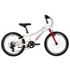Велосипед NOVATRACK 20", NOVARA, белый, алюм., 6-скор, TY21/TS38/SG-6SI, V-brake