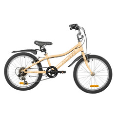 Велосипед NOVATRACK 20" ALICE песочный,  стальная рама, 6 скор., Shimano TY21/Microshift TS38, V- br