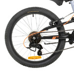 Велосипед NOVATRACK 20" SHARK серо-голубой, сталь, 6-скор, Microshift/Microshift MS25, V-brake