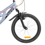 Велосипед NOVATRACK 20" SHARK серо-голубой, сталь, 6-скор, Microshift/Microshift MS25, V-brake