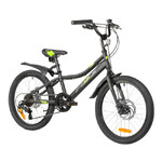 Велосипед FOXX 20" DIFFER чёрный,  стальная рама, 6 скор., Microshift MS21/Microshift TS38, дисковый
