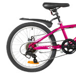 Велосипед FOXX 20" JASMINE фуксия,  стальная рама, 6 скор., Microshift MS21/Microshift TS38, дисковы