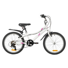 Велосипед FOXX 20" JASMINE белый,  стальная рама, 6 скор., Microshift MS21/Microshift TS38,  тормоз