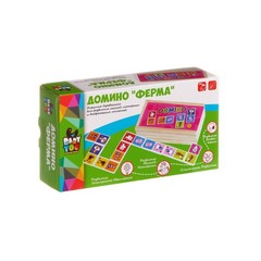 Игр. дерев.,  домино, Ферма, Bondibon, BOX 17х9,5х5,1 см., арт. TKA367