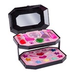 Набор детской декор. косметики Bondibon Eva Moda, BOX 37,5*23*4,5 см; косметичка, 2х-уровневая, раскладная с зеркальцем: блеск для губ 10 оттенков (7г), тени для век 7 оттенков (4,7г), лак для ногтей 2 оттенка (15,6г), помада 2 оттенка (2,4г), 2 заколки,