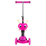 Самокат Novatrack Disco-kids Saddle для детей, трансформер, свет.колеса PU 120*90мм, розовый