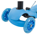 Самокат Novatrack Disco-kids Saddle для детей, трансформер, свет.колеса PU 120*90мм, голубой